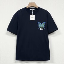 個性ヨーロッパ製※定価2万◆ブルガリア発※RISELIN 半袖Tシャツ 上質 綿100％ 通気 ソフト オシャレ 蝶柄 カットソー ストリート 街着 XL_画像2