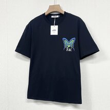 個性ヨーロッパ製※定価2万◆ブルガリア発※RISELIN 半袖Tシャツ 上質 綿100％ 通気 ソフト オシャレ 蝶柄 カットソー ストリート 街着 XL_画像9