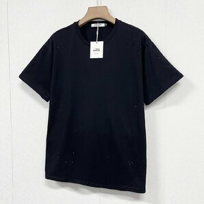 個性ヨーロッパ製※定価2万◆ブルガリア発※RISELIN 半袖Tシャツ 綿100% 薄手 快適 ラインストーン オシャレ ゆったり スウェット 街着 Lの画像8