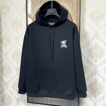 絶賛EU製＆定価4万◆UABONI*Paris*パーカー*ユアボニ*パリ発◆上質 快適 柔らかい クマ柄 長袖 プルオーバー ユニセックス 定番 M/46_画像10