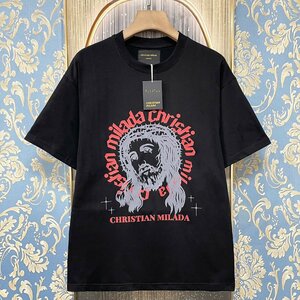 定価2万★christian milada・ミラノ発・半袖Tシャツ★高級 コットン100％ 速乾 通気 スウェット アメカジ カッコイイ スタイリッシュ XL/50