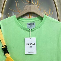 一枚限定EU製＆定価2万◆UABONI*Paris*半袖Tシャツ*ユアボニ*パリ発◆コットン 薄手 落書き 英字 ボディバッグ付き レジャー 街着 XL/50_画像5