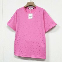 人気ヨーロッパ製※定価2万◆ブルガリア発※RISELIN 半袖Tシャツ 綿100% 薄手 通気 ラインストーン 英字 個性 おしゃれ ストリート 夏 L_画像8