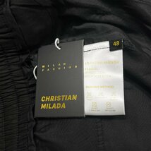 定番EU製・定価5万★christian milada・ミラノ発・カーゴパンツ★上質 薄手 通気 無地 長ズボン ボトムス スウェットパンツ 街着 M/46_画像8