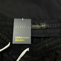 定番EU製・定価5万★christian milada・ミラノ発・カーゴパンツ★上質 薄手 通気 無地 長ズボン ボトムス スウェットパンツ 街着 M/46_画像9