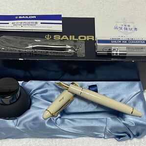 【52-48】1円〜 SAILOR セーラー 万年筆 ペン先 1911 14K 585 H-M 現状品 箱 インク カートリッジ 吸入器 取扱説明書 保証書付き 同梱不可の画像1