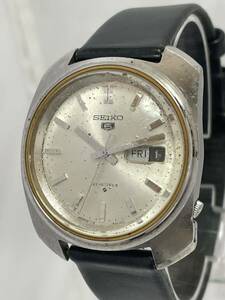 【54-3】1円〜【稼働品】SEIKO セイコー 5 6119-8220 自動巻き デイデイト 21石 シルバー メンズ 同梱不可