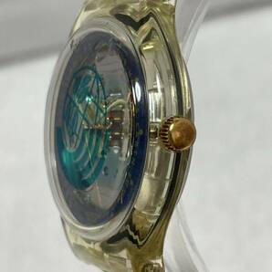 【54-11】1円〜【稼働品】swatch スウォッチ スケルトン 自動巻き 純正ベルト シルバー系 メンズ 同梱不可の画像4