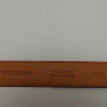 新品　ヒルトン　イタリア製　ベルト　定価7.5千円　HILTON　レザー　牛革　黒　型押し_画像3