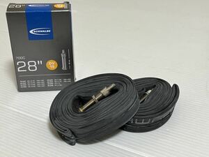 【送料無料特価】英式バルブ700Cチューブ Schwalbe DV15 700×18-28C バルブ長40mm 新品2個セット《一部27インチ(630)対応》