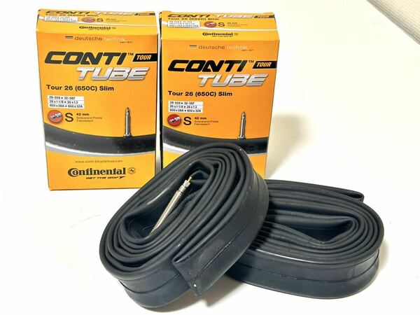 【送料無料特価】Continental Tour26 Slim 26×1.1-1.3 650-28/32A 仏式バルブ長42mm 新品2個セット《26インチ/650AB》