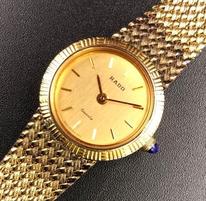 * часы *[WH-10702]*RADO( Rado )*133.9571.2* раунд Gold breath в одном корпусе * работа товар ( батарейка заменен )*