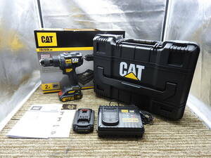 【展示品】CAT キャタピラー◆18V 充電式 電動ドリル ドライバー DX11 充電器 DXC4 DIY 日曜大工 バッテリー付◆未使用品「管理№CA7546」