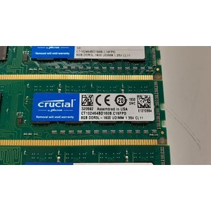 L0419-04 PCメモリ4枚セット crucial PC3L-12800(DDR3L-1600) CT102464BD160B 8GB 計32GBの画像4