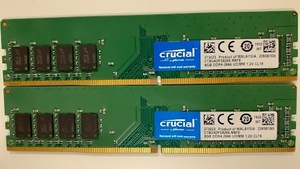 L0419-10　PCメモリ２枚セット　Crucial　PC4-21300(DDR4-2666) CT8G4DFS8266.M8FE 各8GB 計16GB
