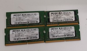 L0427-03　PCメモリ4枚セット BUFFALO PC4-21300（21333）(DDR4-2666)×3 PC3 10600(DDR3-1333)×1 各4GB 計16GB