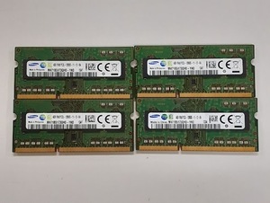 L0426-07　PCメモリ4枚セット　SAMSUNG　PC3L-12800S (DDR3L-1600)　M471B5173QH0-YK0　各4GB　計16GB