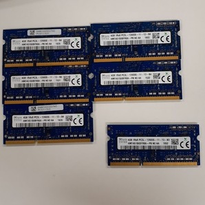 L0423-10 PCメモリ６枚セット SK hynix PC3L-12800S (DDR3L-1600) HMT451S6BFR8A-PB×5 HMT451S6DFR8A-PB×1 各4GB 計24GBの画像1