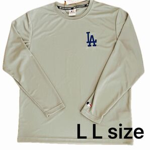 MLB ドジャース　長袖tシャツ　グレー　ドライ生地　L Lサイズ　 大谷翔平