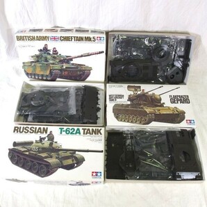 【未使用/未組立】TAMIYA 1/35 ミリタリーミニチュアシリーズ プラモデル 戦車3台 T-62A ゲパルト対空戦車 チーフテンMK.5 タミヤ/80の画像1