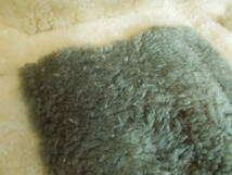 ヴィンテージ ムートンラグ ボア マット ソファーシート 絨毯 カーペット 敷物 二枚仕立て □モチーフ 当時物_画像3