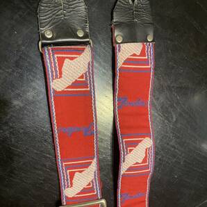 70’s Fender vintage Strap RED BLUE 横ロゴ メタル バックル ★ 70年代製フェンダー ストラップ ヴィンテージ 赤ビンテージの画像3