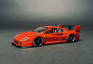 京商☆1/64改 50弾突破記念限定 Ferrari F40GTE メタリックレッド『フェラーリF40GTE改 ローダウン仕様』☆ワンオフカスタム