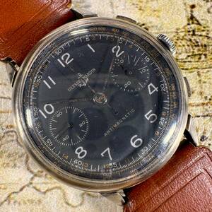  prompt decision! wonderful 1 pcs [ Ulysse Nardin chronograph ] Pal ju-22*1940 period antique Vintage * again hand . does not enter super high class wristwatch *962