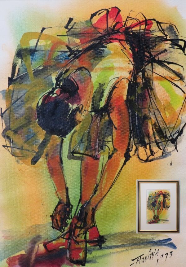 ◇Authenticity guaranteed◇ Juzo Tomiya Ballerina oil painting, painting, oil painting, portrait