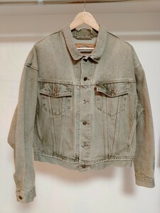 送料無料 LEVI'S 70598-4840 Mサイズ　先染め　カラーデニムジャケット　カーキ　90s 90's usa製　リーバイス　デカパッチ　オーバーサイズ