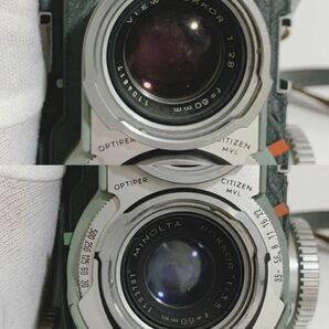 MINOLTA minolta miniflex 二眼レフカメラ VIEW ROKKOR 1:2.8 f=60mm /MINOLTA ROKKOR 1:3.5 f=60mm ケース付き 動作未確認の画像8