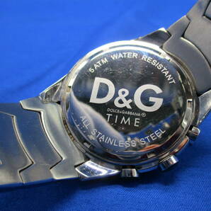 【9780】★不動★ ドルチェ＆ガッバーナ D&G TIME クロノグラフ クォーツ 黒文字盤 腕時計 の画像7