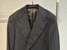 新品 44 Belvest ダブルスーツ ISAIA LARDINI セットアップ Wジャケット スラックス パンツ 4B ストライプ CAPSULE COLLECTION グレー_画像6