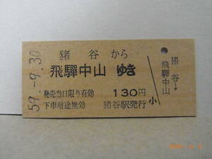 高山本線　猪谷から飛騨中山ゆき　昭和59年　★送料無料★