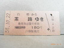 ■廃線前営業最終日■　白糠線　白糠から茶路ゆき　180円乗車券　昭和58.10.22　★送料無料★_画像1