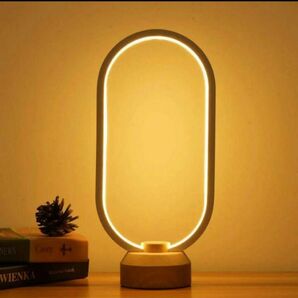 ナイトライト ベッドサイドランプ　LED 木製　 タッチセンサー 3段階調光 調光可能 おしゃれ 円形デスクライト 北欧照明