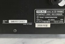 【中古】TEAC CD-RW880 CDレコーダー ティアック_画像7