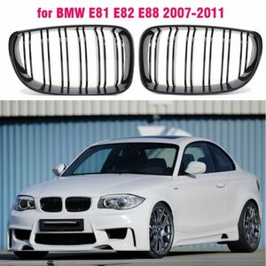 【送料無料】フロントグリル キドニーグリル 艶あり ブラック バンパー BMW 1シリーズ E81 E82 E87 E88 2007-2014 LCI