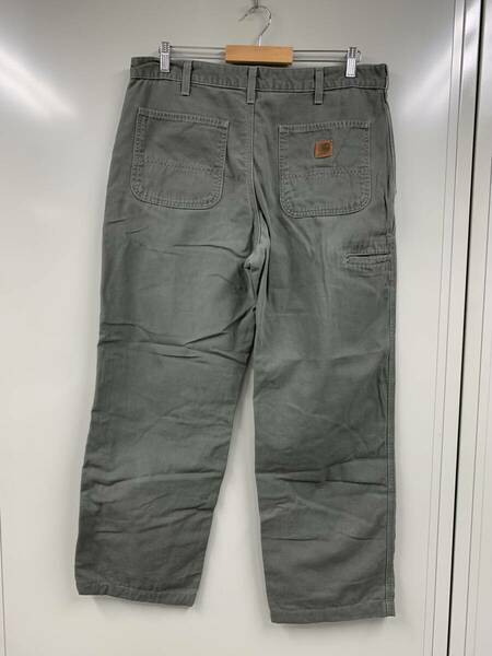 カーハート W36 ワーク ペインター パンツ モスグリーン carhartt キャンバス ダック 生地 革 タグ ( WORK USA LA NY RRL 90's vintage 