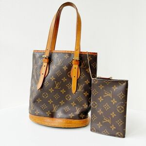 ◆ ルイ ヴィトン LOUIS VUITTON ポーチ付き モノグラム プチ バケット PM トートバッグ M42238 ショルダーバッグ バケツ型 レディース