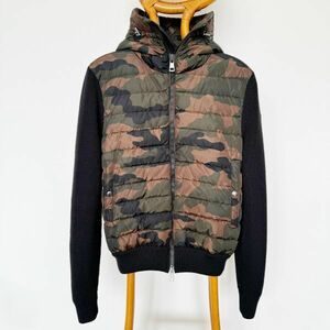 良品 ◆ モンクレール Moncler ニット切り替え ライトダウン サイズM メンズ MAGLIONE TRICOT CARDIGAN カモフラ 迷彩 アウター