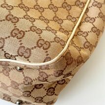 ◆ グッチ GUCCI GGキャンバス トートバッグ 113022 GG柄 ブラウン アイボリー キャンバス レザー レディース メンズ かばん_画像4