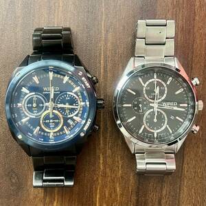 ★SEIKO セイコー WIRED VK63-KJB0 クロノグラフ クオーツ ★SEIKO セイコー WIRED ７T92-0SM0 メンズ クロノ クオーツ【中古品】 