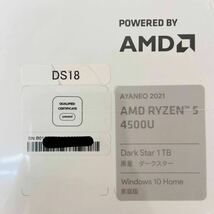 未開封品 　ayaneo 2021 　ダークスター AMD Ryzen5 4500U メモリ16GB 1TB　i17770 80サイズ発送　　_画像6