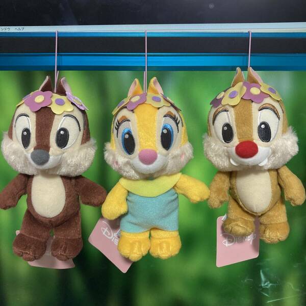 Disney Chip 'n Dale Clarice Mascot ディズニー クラリス チップ デール ちびーず フラワーティアラぬいぐるみ Two Chips and a Miss