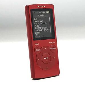 ◆◇外観概ね美品 バッテリー良好！ SONY WALKMAN NW-E062 2GB レッド系◇◆の画像2