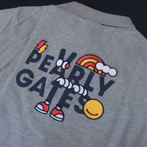 新品 正規品!! PEARLY GATES/パーリーゲイツ 大人気!! どうしちゃったPG 鹿の子ポロシャツ 日本製【4/M】グレー