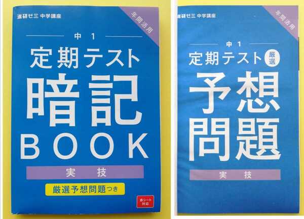 未記入2023★進研ゼミ 中１ 実技 定期テスト暗記ＢＯＯＫ＆厳選予想問題　1年分（技術家庭　音楽　美術　保健体育）