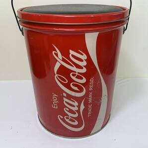 COCA-COLA コカ・コーラ スツール ペール缶 チェア 小物入れ 雑貨 昭和レトロ ビンテージ ジャンク 中古 現状品 szlpの画像3