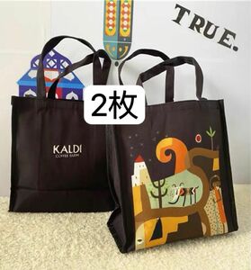 伝説柄カルディKALDI 非売品　 バッグ折り畳みエコバッグ　2枚新品